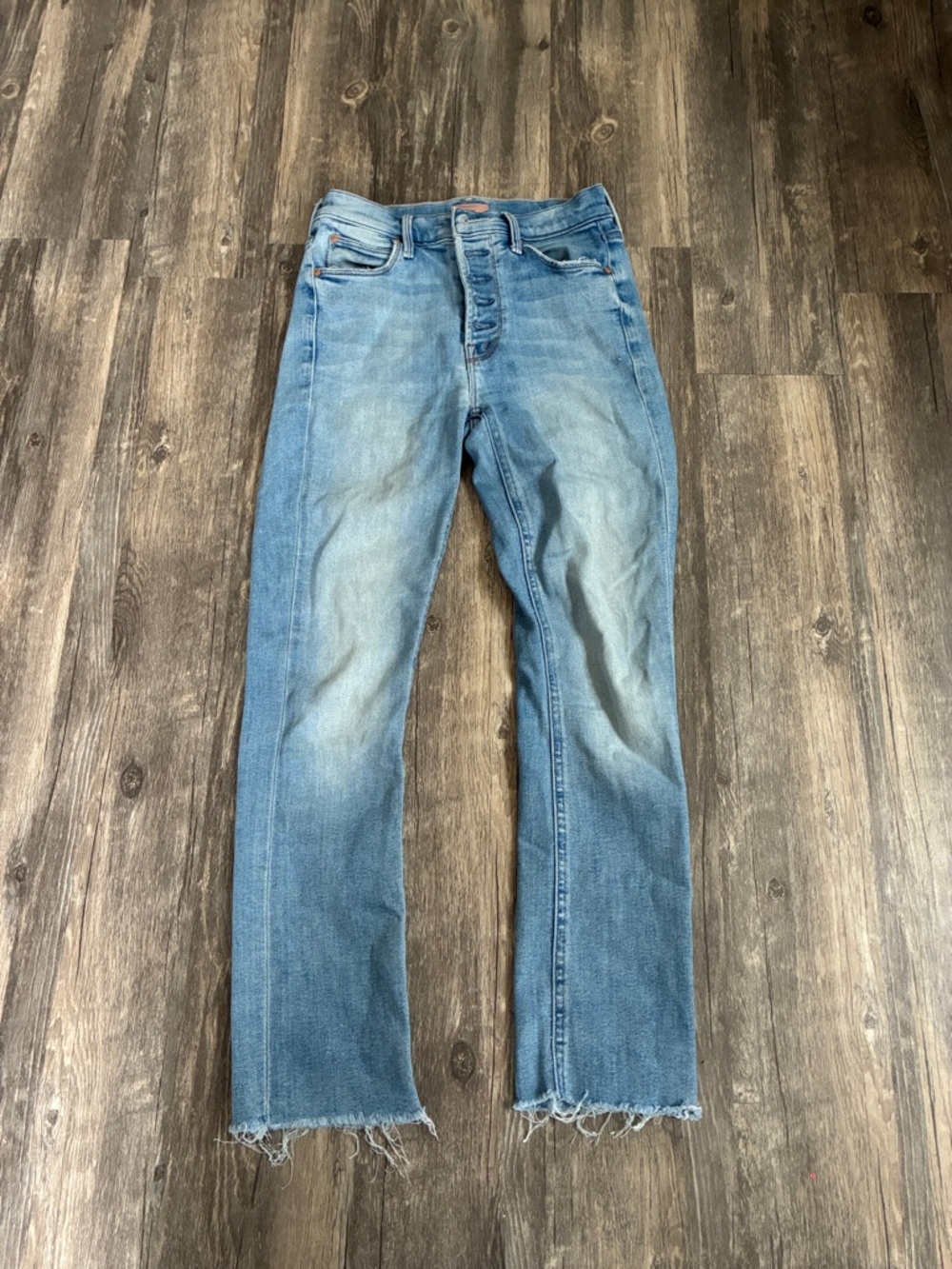MOTHER Kids Light Blue Button-Fly Straight Jeans